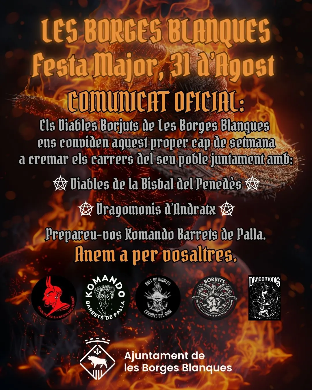 Cartell de l’actuació a Les Borges Blanques